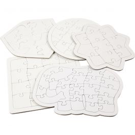 Puzzle, dim. 17-21 cm, blanc, 10 pièces/ 1 Pq. [HOB-57476]