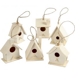 Vogelhuis, H: 7 cm, 6 stuk/ 1 doos [HOB-575770]
