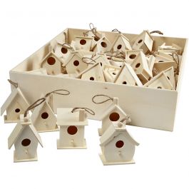 Vogelhuis, H: 7 cm, 6x10 stuk/ 1 doos [HOB-57577]