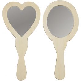 Miroirs à main, dim. 23-24cm, 2 pièces/ 1 Pq. [HOB-577160]