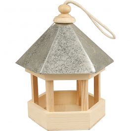 Vogelvoederhuis met zinken dak, afm 22x18x16,5 cm, 1 stuk [HOB-577300]