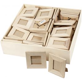 Cadres en Bois, dim. 10x10+9x11cm, 80 pièces/ 1 Pq. [HOB-57773]