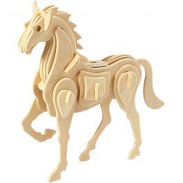 3D Puzzel, paard, afm 18x4,5x16 cm, 1 stuk [HOB-57856]