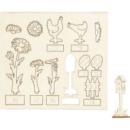 Figurines à assembler, L: 15,5cm, L: 17cm, ép. 3 mm, 1 Pq. [HOB-57941]