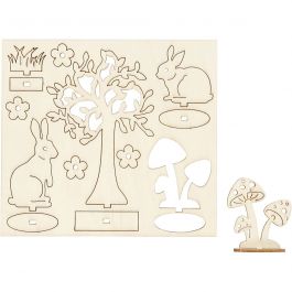 Figurines à assembler, L: 15,5cm, L: 17cm, ép. 3 mm, 1 Pq. [HOB-57942]