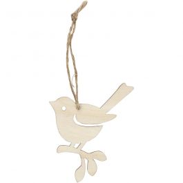 Oiseau, H: 9cm, L: 6,5cm, 5 pièces/ 1 Pq. [HOB-57969]