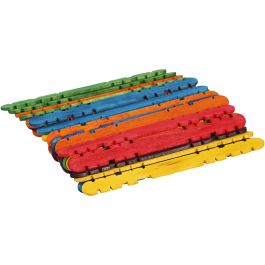 Constructiehoutjes, L: 11,4 cm, B: 10 mm, diverse kleuren, 30 stuk/ 1 doos [HOB-579980]