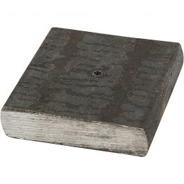 Socle en métal, dim. 4x4x1cm, diamètre intérieur 2 mm, 1 pièce [HOB-58030]