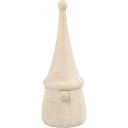 Scandinavische kerstkabouter, H: 8 cm, d 3 cm, 1 stuk [HOB-58052]