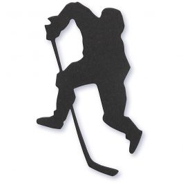 Label, ijshockey speler, afm 54x64 mm, zwart, 10 stuk/ 1 doos [HOB-586030]