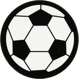 Label, voetbal, d 25 mm, wit/zwart, 20 stuk/ 1 doos [HOB-586033]