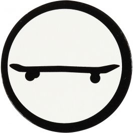 Label, skateboard, d 25 mm, wit/zwart, 20 stuk/ 1 doos [HOB-586037]