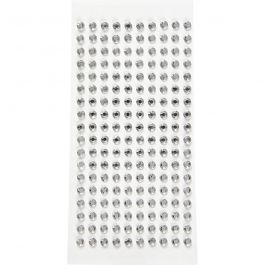 Strasstenen, d 5 mm, zilver, 144 stuk/ 1 doos [HOB-586042]