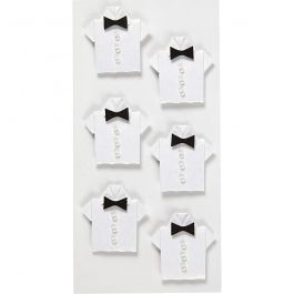 Autocollants, chemise, dim. 33x35 mm, blanc, 6 pièces/ 1 Pq. [HOB-586045]