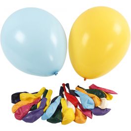 Ballonnen, d 43 cm, diverse kleuren, 50 stuk/ 1 doos [HOB-59126]