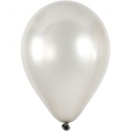 Ballonnen, rond, d 23 cm, zilver, 8 stuk/ 1 doos [HOB-59172]