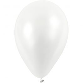 Ballonnen, d 23 cm, wit, 10 stuk/ 1 doos [HOB-592001]