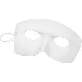 Masque demi-visage, H: 12cm, L: 17cm, blanc, 12 pièces/ 1 Pq. [HOB-59243]