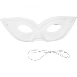Masque demi-visage, H: 7cm, L: 20cm, blanc, 12 pièces/ 1 Pq. [HOB-59247]