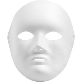 Masque, H: 22cm, L: 17cm, blanc, 1 pièce [HOB-592530]