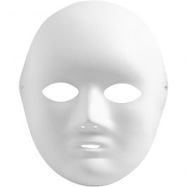 Masque, H: 22cm, L: 17cm, blanc, 10 pièces/ 1 Pq. [HOB-59253]