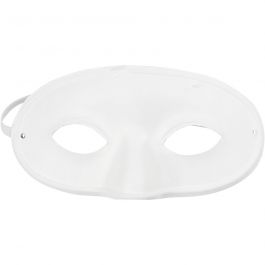 Masque demi-visage, H: 9,5cm, L: 18,5cm, blanc, 10 pièces/ 1 Pq. [HOB-59255]