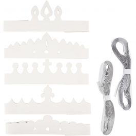 Kronen, H: 10-16,5 cm, L: 60 cm, wit, 50 stuk/ 1 doos [HOB-59263]
