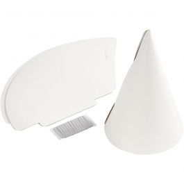 Cônes, H : 23 cm, d 16,5 cm, 230 gr, blanc, 10 pièces/ 1 Pq. [HOB-59265]
