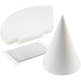 Cônes, H: 23cm, d 16,5cm, 230 gr, blanc, 50 pièces/ 1 Pq. [HOB-59266]