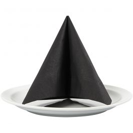 Servetten, afm 33x33 cm, zwart, 20 stuk/ 1 doos [HOB-599002]