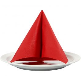 Servetten, afm 33x33 cm, rood, 20 stuk/ 1 doos [HOB-599003]