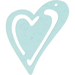 Hart, afm 55x45 mm, dikte 2 mm, turquoise, 10 stuk/ 1 doos [HOB-599108]