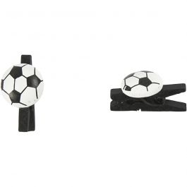 Knijper met voetbal, afm 14x25 mm, dikte 12 mm, zwart, 10 stuk/ 1 doos [HOB-599702]