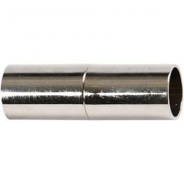 Magnetische sluiting, L: 23 mm, gatgrootte 6 mm, verzilverd, 2 stuk/ 1 doos [HOB-60023]