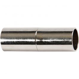 Magnetische sluiting, L: 20 mm, gatgrootte 5 mm, verzilverd, 2 stuk/ 1 doos [HOB-60024]