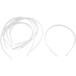 Haarbanden, B: 8 mm, wit, 20 stuk/ 1 doos [HOB-60080]