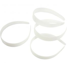 Haarbanden, B: 25 mm, wit, 5 stuk/ 1 doos [HOB-601051]