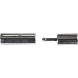 Magnetische sluiting, afm 3x14 mm, gatgrootte 2 mm, verzilverd, 40 stuk/ 1 doos [HOB-60132]