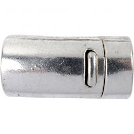 Magnetische sluiting, d 26 mm, gatgrootte 10 mm, antiek zilver, 1 stuk [HOB-60146]