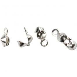 Kalot, L: 8 mm, d 3 mm, verzilverd, 100 stuk/ 1 doos [HOB-60170]