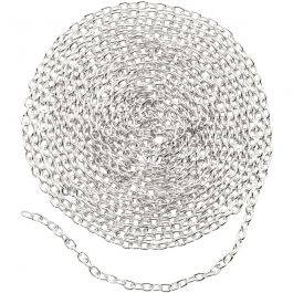 Jasseron, B: 2 mm, verzilverd, 2 m/ 1 stuk [HOB-602300]