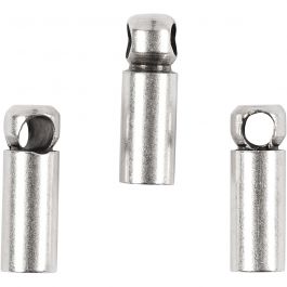 Eindkappen, L: 8 mm, d 2 mm, verzilverd, 10 stuk/ 1 doos [HOB-604910]