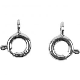 Veringsluiting, d 6 mm, zilver, 10 stuk/ 1 doos [HOB-60820]