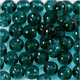 Glas Kralen, d 4 mm, gatgrootte 1 mm, groen, 45 stuk/ 1 doos [HOB-60988]
