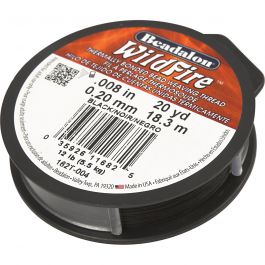 Fil pour Bijoux, ép. 0,2 mm, noir, 18.30 m/ 1 rouleau [HOB-61013]