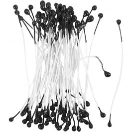 Bloemmeeldraden, L: 6,4 cm, d 2 mm, zwart, 100 stuk/ 1 doos [HOB-610354]