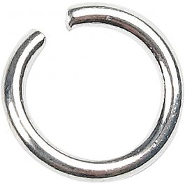 Ringen, afm 7 mm, dikte 1 mm, verzilverd, 400 stuk/ 1 doos [HOB-61378]