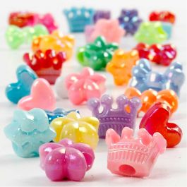Perles Plastique Novelty, d 10 mm, diamètre intérieur 3 mm, 65 gr, 125 ml/ 1 Pq. [HOB-618000]