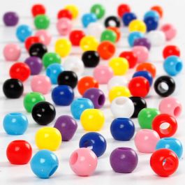Perles Pony, d 6 mm, diamètre intérieur 3 mm, 75 gr, 125 ml/ 1 Pq. [HOB-618310]