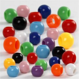 Perles Pony, dim. 6-10 mm, diamètre intérieur 3-5 mm, 85 gr, 150 ml/ 1 Pq. [HOB-618390]